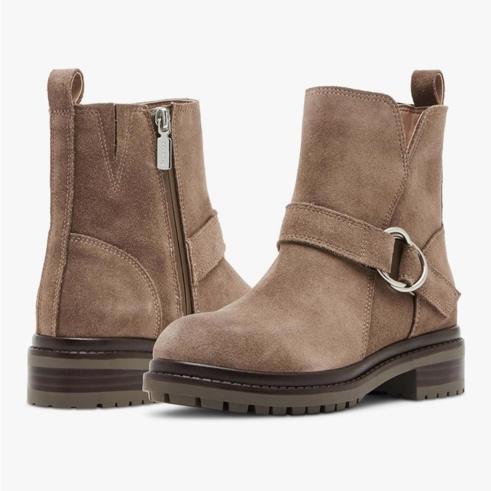 Blondo Taupe Suede Ankle Booties